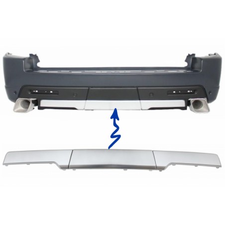 Rear Bumper Trims Moldings suitable for Land Rover Range Rover Sport (2005-2013) L320 Autobiography Design Silver Rear Bumper Trims Moldings suitable for Land Rover Range Rover Sport (2005-2013) L320 Autobiography Design Silver