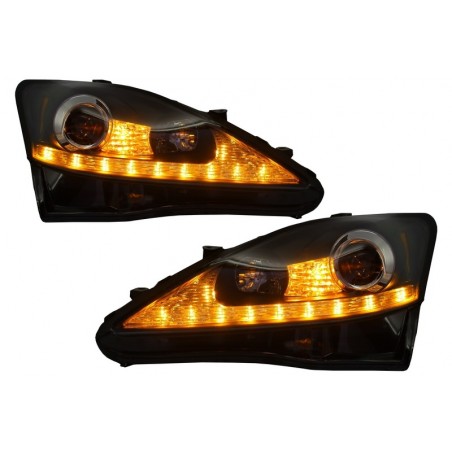 Suitable for LEXUS IS XE20 (2006-2013) LED DRL Headlights Dynamic Turn Light Signal Black Edition Suitable for LEXUS IS XE20 (2006-2013) LED DRL Headlights Dynamic Turn Light Signal Black Edition