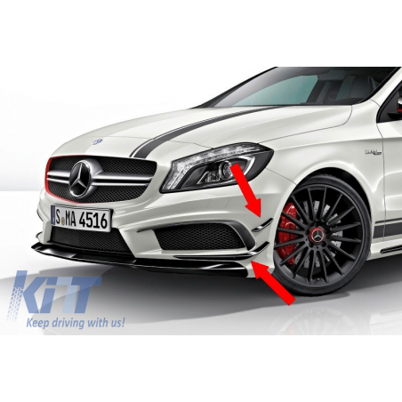 Front Bumper Splitters Fins Aero suitable for MERCEDES Benz W176 A-Class (2012-08/2015) A45 AMG Design Front Bumper Splitters Fins Aero suitable for MERCEDES Benz W176 A-Class (2012-08/2015) A45 AMG Design