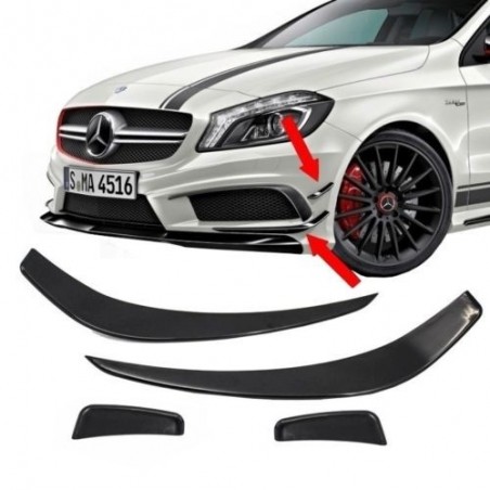 Front Bumper Splitters Fins Aero suitable for MERCEDES Benz W176 A-Class (2012-08/2015) A45 AMG Design Front Bumper Splitters Fins Aero suitable for MERCEDES Benz W176 A-Class (2012-08/2015) A45 AMG Design