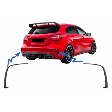 Rear Bumper Splitters Fins suitable for MERCEDES Benz W176 A-Class (2012-2018) A45 AMG Aero Edition Look Rear Bumper Splitters Fins suitable for MERCEDES Benz W176 A-Class (2012-2018) A45 AMG Aero Edition Look