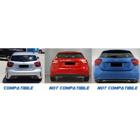 Rear Bumper Splitters Fins suitable for MERCEDES Benz W176 A-Class (2012-2018) A45 AMG Aero Edition Look Rear Bumper Splitters Fins suitable for MERCEDES Benz W176 A-Class (2012-2018) A45 AMG Aero Edition Look