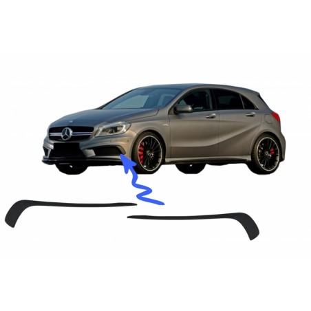 Suitable for MERCEDES A-class W176 (2012-08/2015) Front Bumper Splitters Fins Brows Aero A45 AMG Design Suitable for MERCEDES A-class W176 (2012-08/2015) Front Bumper Splitters Fins Brows Aero A45 AMG Design