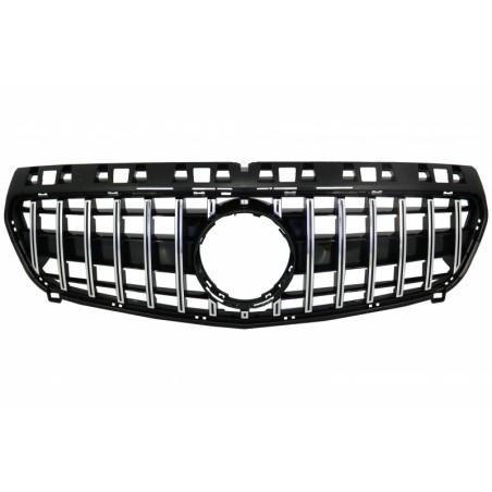 Central Grille suitable for MERCEDES Benz A-Class W176 (2012-08.2015) A45 GT-R Panamericana Design Black / Chrome Central Grille suitable for MERCEDES Benz A-Class W176 (2012-08.2015) A45 GT-R Panamericana Design Black / Chrome