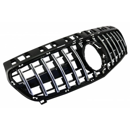 Central Grille suitable for MERCEDES Benz A-Class W176 (2012-08.2015) A45 GT-R Panamericana Design Black / Chrome Central Grille suitable for MERCEDES Benz A-Class W176 (2012-08.2015) A45 GT-R Panamericana Design Black / Chrome