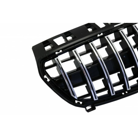Central Grille suitable for MERCEDES Benz A-Class W176 (2012-08.2015) A45 GT-R Panamericana Design Black / Chrome Central Grille suitable for MERCEDES Benz A-Class W176 (2012-08.2015) A45 GT-R Panamericana Design Black / Chrome
