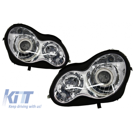 Angel Eyes Headlights suitable for MERCEDES W203 C-Class (2000-2007) Angel Eyes Headlights suitable for MERCEDES W203 C-Class (2000-2007)