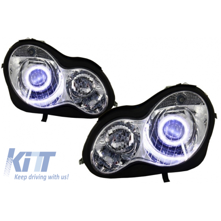 Angel Eyes Headlights suitable for MERCEDES W203 C-Class (2000-2007) Angel Eyes Headlights suitable for MERCEDES W203 C-Class (2000-2007)