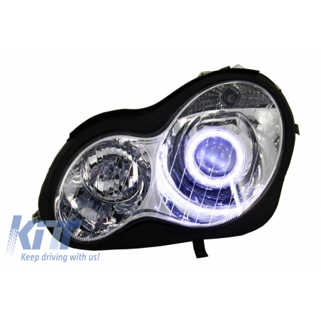 Angel Eyes Headlights suitable for MERCEDES W203 C-Class (2000-2007) Angel Eyes Headlights suitable for MERCEDES W203 C-Class (2000-2007)