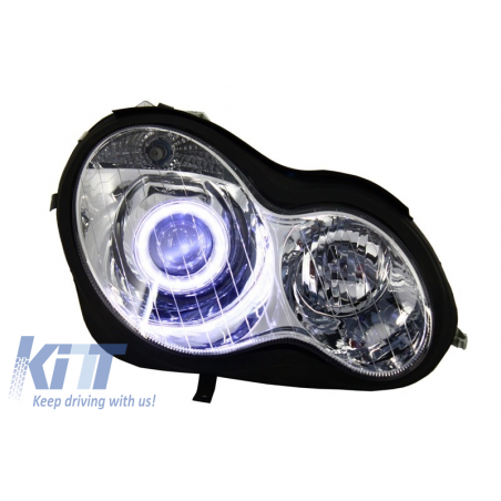Angel Eyes Headlights suitable for MERCEDES W203 C-Class (2000-2007) Angel Eyes Headlights suitable for MERCEDES W203 C-Class (2000-2007)