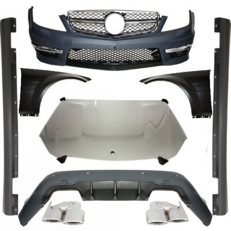Suitable for MERCEDES W204 C-class Facelift 2011-2014 C63 AMG Design Complete Conversion Retrofit Body Kit Suitable for MERCEDES W204 C-class Facelift 2011-2014 C63 AMG Design Complete Conversion Retrofit Body Kit