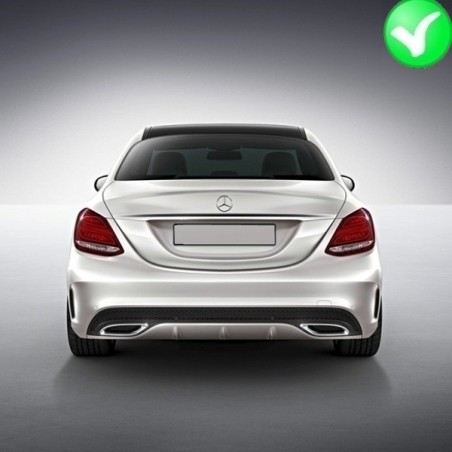 Suitable for MERCEDES W205 S205 2014+ C-Class AMG C63 Sport Pack Rear Diffuser & Exhaust Tips Tailpipe Night Package Black Editi Suitable for MERCEDES W205 S205 2014+ C-Class AMG C63 Sport Pack Rear Diffuser & Exhaust Tips Tailpipe Night Package Black Editi