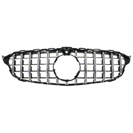 Front Grille suitable for MERCEDES Benz C-Class W205 S205 (2014-up) AMG GT-R Panamericana Design Chrome With 360 Camera Front Grille suitable for MERCEDES Benz C-Class W205 S205 (2014-up) AMG GT-R Panamericana Design Chrome With 360 Camera