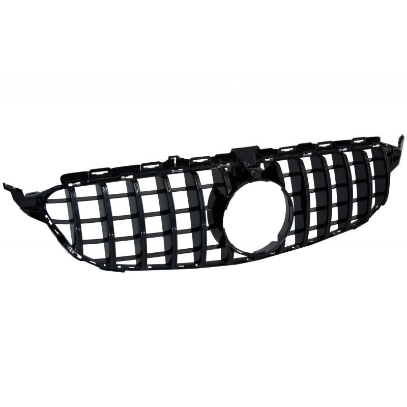 Front Grille suitable for MERCEDES C-Class W205 S205 C205 S205 (2014-2018) GT-R Panamericana Design Black With/Without 360 Camer