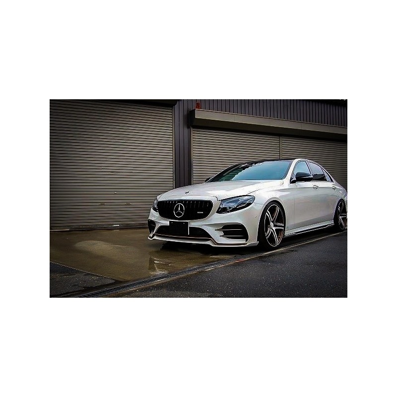Central Grille suitable for MERCEDES Benz E-Class W213 S213 C238 (2016+) GT-R Panamericana Design Black With 360 Camera