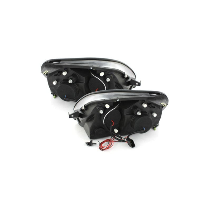 headlights M. Benz SLK 96-04 _ 2 halo rims _ black