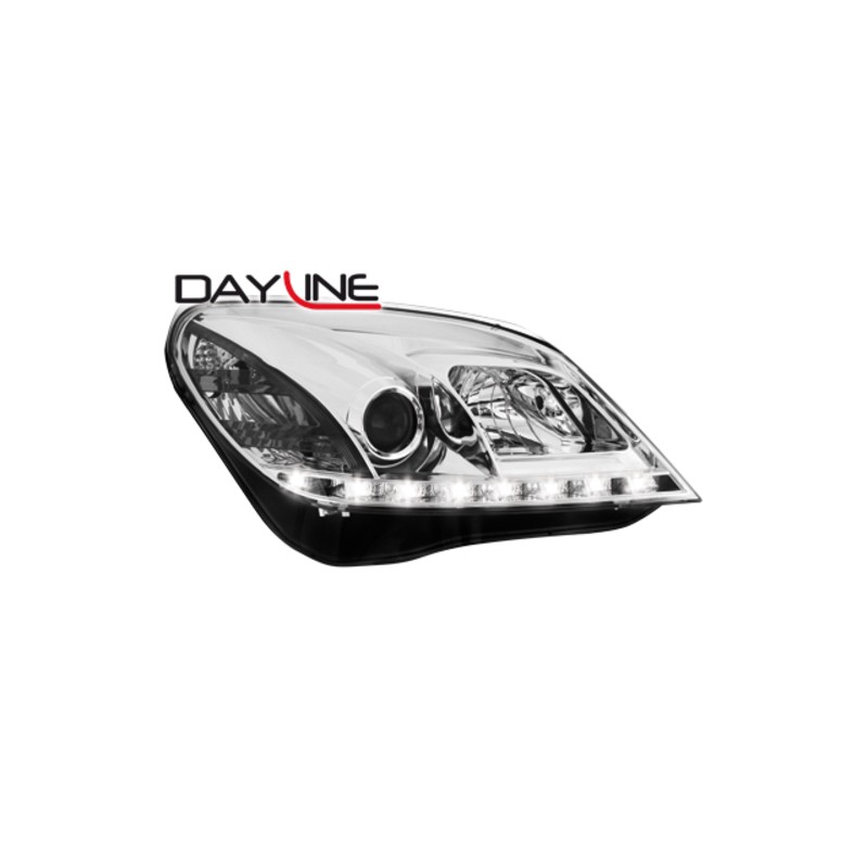 DAYLINE headlights suitable for OPEL Astra H 04-09 _drl-optic _ chrome
