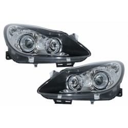 Headlights Angel Eyes 2 Halo Rims suitable for OPEL Corsa D (2006-2014) RHD & LHD Black