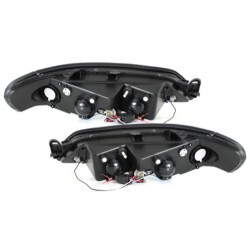 headlights suitable for OPEL Vectra B 96-99 _ 2 halo rims _ black