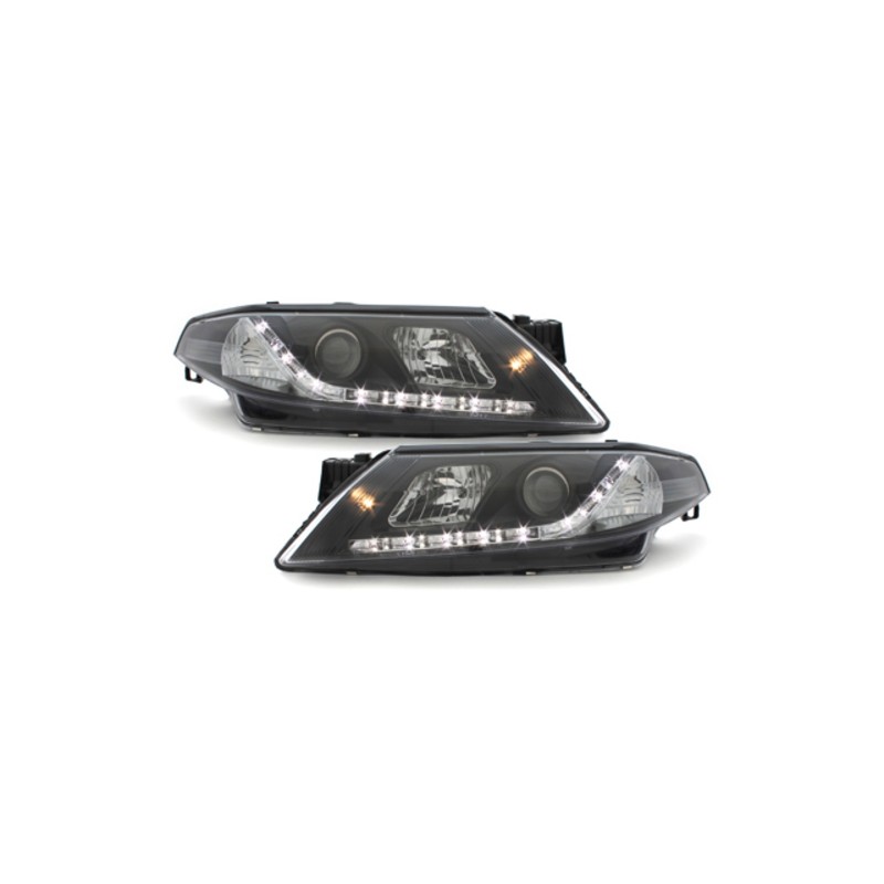 Dayline Headlights suitable for RENAULT Laguna II 2001-02/2005 DRL Optic Black