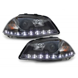 DAYLINE headlights suitable for SEAT Ibiza 6L 03-08 _ drl-optic _ black