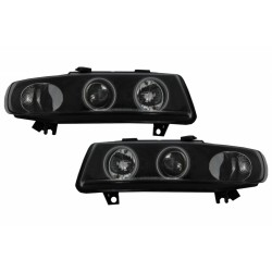 Headlights suitable for SEAT Leon (1999-2004) / Seat Toledo (1999-2004) Angel Eyes Black CCFL