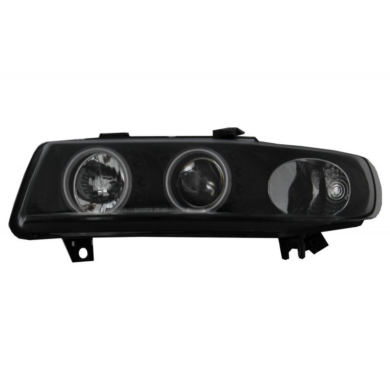 Headlights suitable for SEAT Leon (1999-2004) / Seat Toledo (1999-2004) Angel Eyes Black CCFL