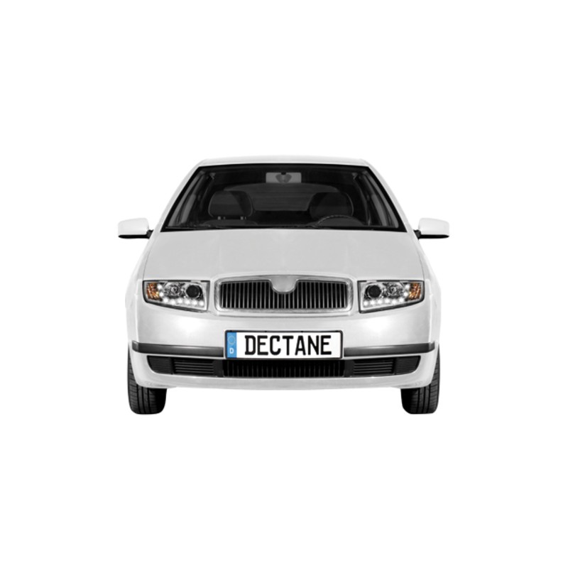 DAYLINE headlights suitable for SKODA Fabia 99-07 _ drl-optic _ chrome