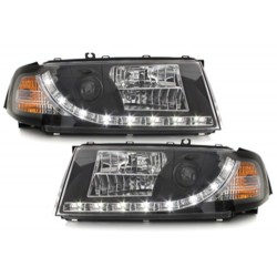 DAYLINE Headlights suitable for SKODA Octavia I 2000-2004 LED DRL Optic Black