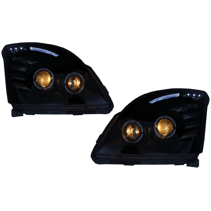 Headlights Angel Eye suitable for TOYOTA Land Cruiser FJ120 (2003-2008) Black