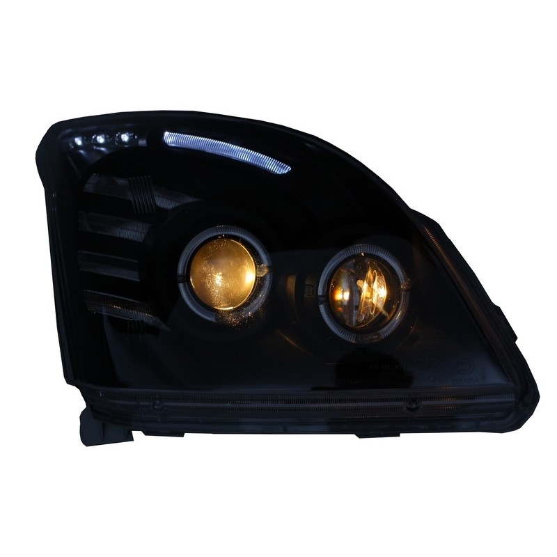 Headlights Angel Eye suitable for TOYOTA Land Cruiser FJ120 (2003-2008) Black