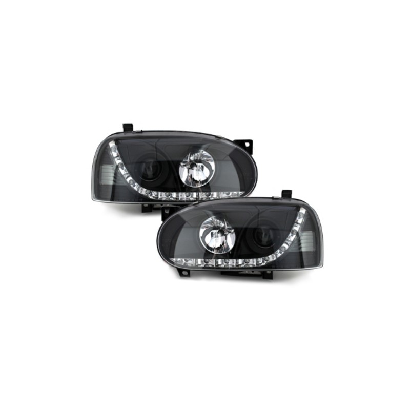 Dayline Headlights  suitable for VW Golf 3 III (1992-1998) LED DRL Optic