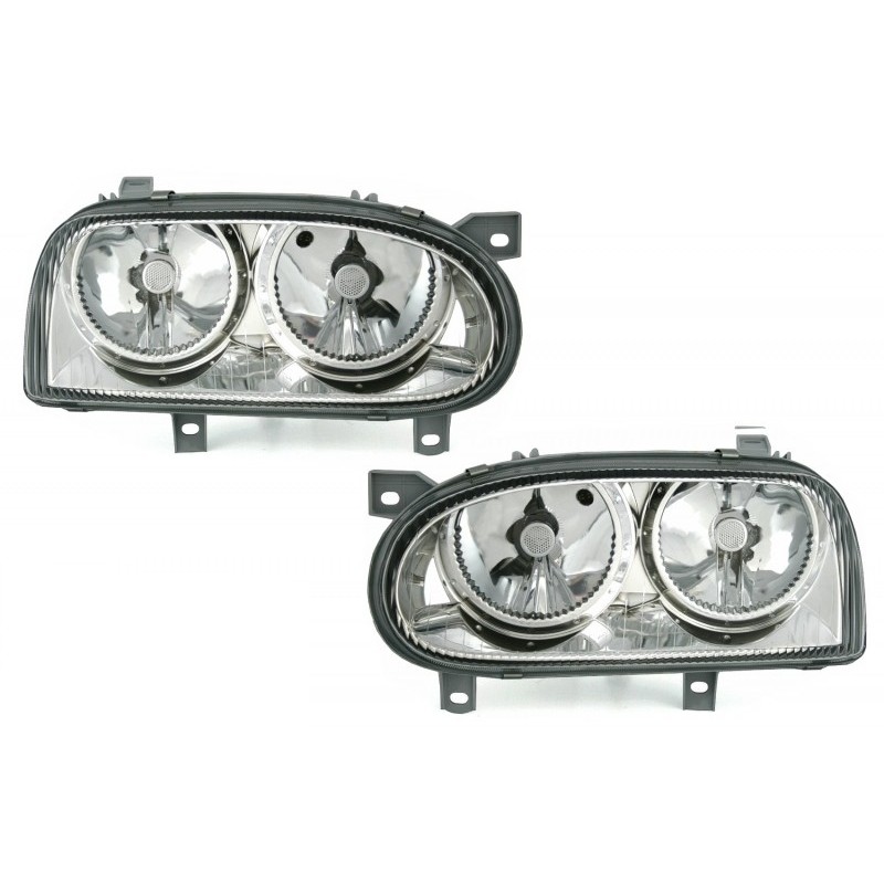 Headlights suitable for VW Golf 3 III (1992-1998) Chrome