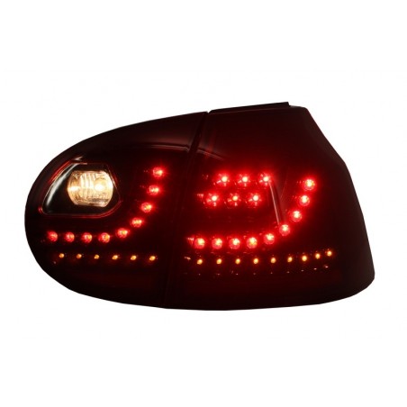 Led Taillights  suitable for VW Golf V 5 Left Hand Drive (2004-2009) Cherry Red Urban Style