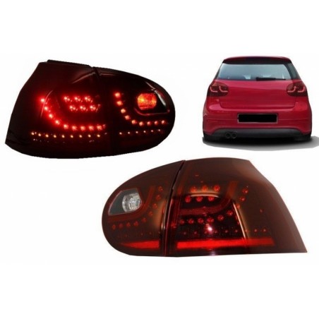 Led Taillights  suitable for VW Golf V 5 Left Hand Drive (2004-2009) Cherry Red Urban Style