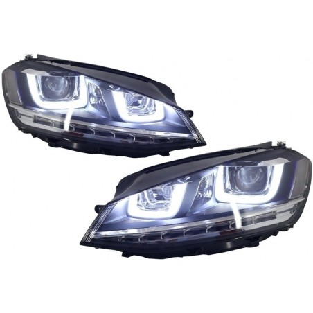 Kit Phares 3D LED pour VW Golf 7 avec clignotants séquentiels dynamiques