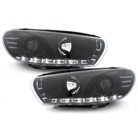 DAYLINE headlights suitable for VW Scirocco lll 08+ _ drl-optic _ black