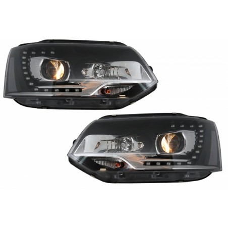 LED Dayline Headlights suitable for VW Transporter T5 (2010-2015) Xenon Look