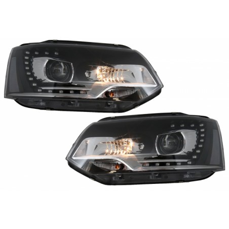 LED Dayline Headlights suitable for VW Transporter T5 (2010-2015) Xenon Look