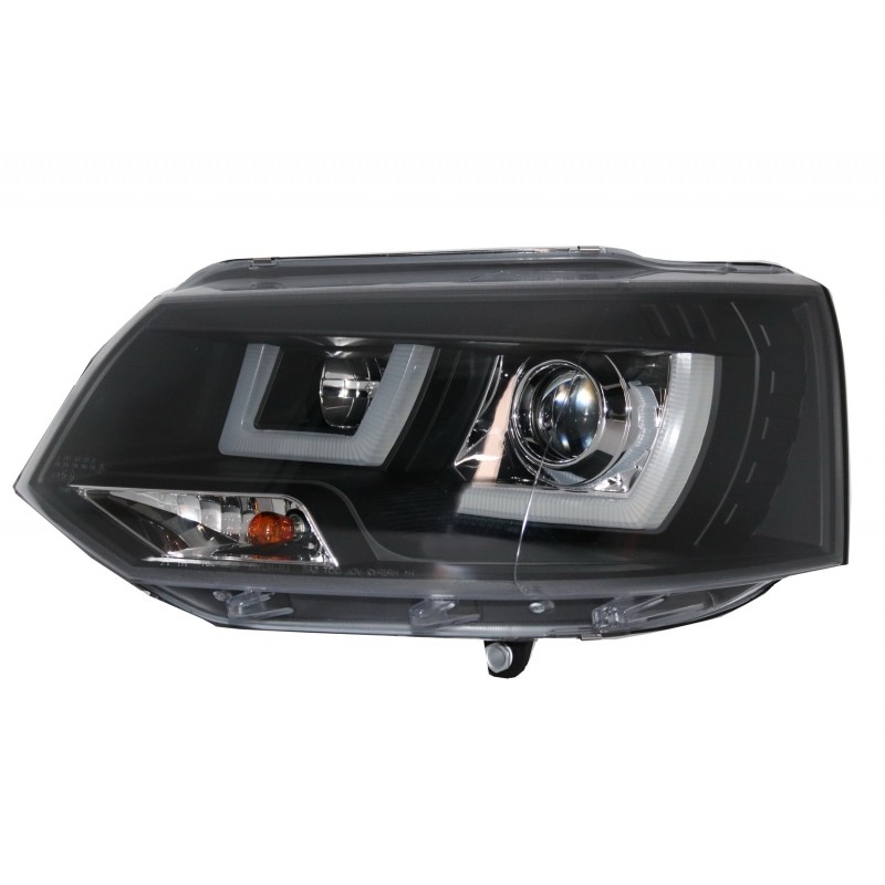 LED DRL Headlights suitable for VW Transporter T5 Multivan Facelift (2010-2015) U Tube Xenon Look