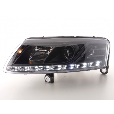 Phares Daylight avec feux de jour pour Audi A6 (type 4F) Année: 04-08 noir