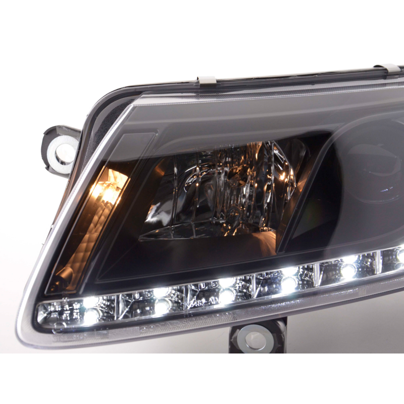 Phares Daylight avec feux de jour pour Audi A6 (type 4F) Année: 04-08 noir