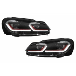 Kit phares LED pour Golf 6 (Style Golf 7 Facelift 7.5 GTI rouge)