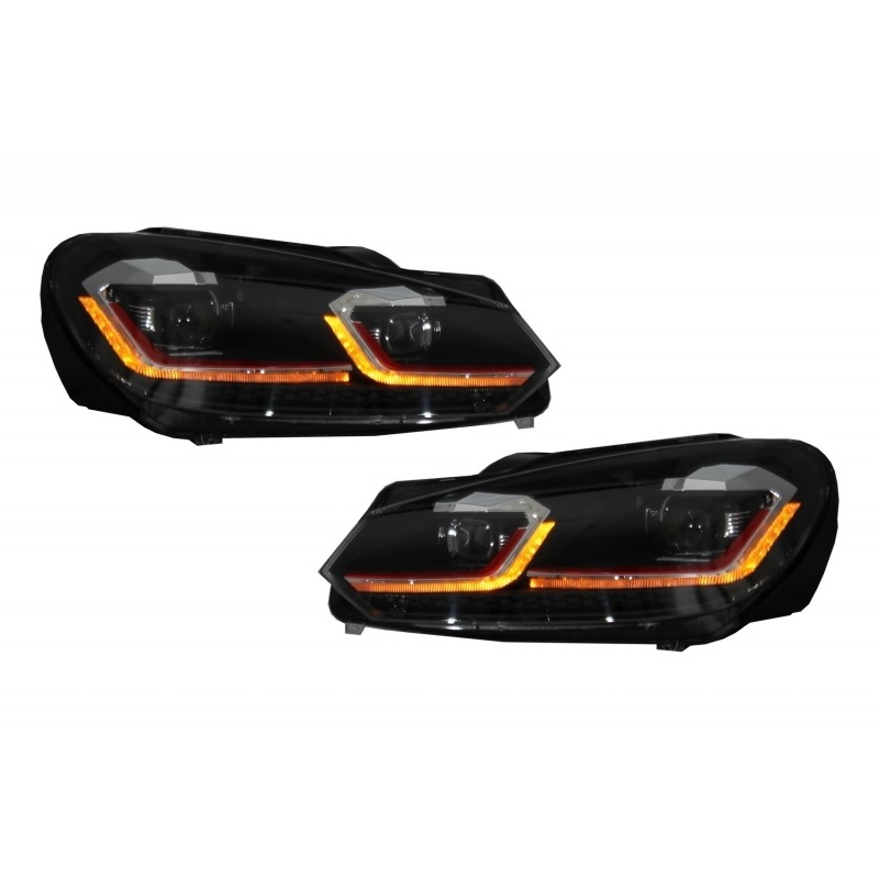 Kit phares LED pour Golf 6 (Style Golf 7 Facelift 7.5 GTI rouge)