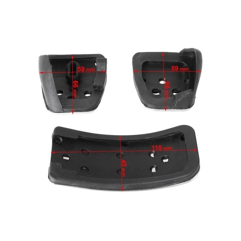 Pédales Aluminium brossé pour VW, Audi, Seat, Skoda 5Q0721601A / 5Q0721131A / 5Q1721647A