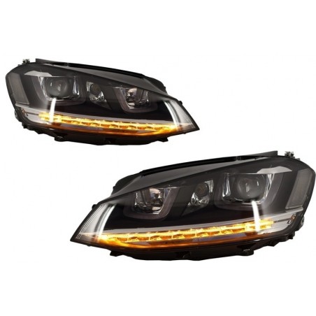 Kit Phares 3D LED pour VW Golf 7 avec clignotants séquentiels dynamiques