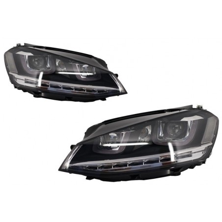 Kit Phares 3D LED pour VW Golf 7 avec clignotants séquentiels dynamiques