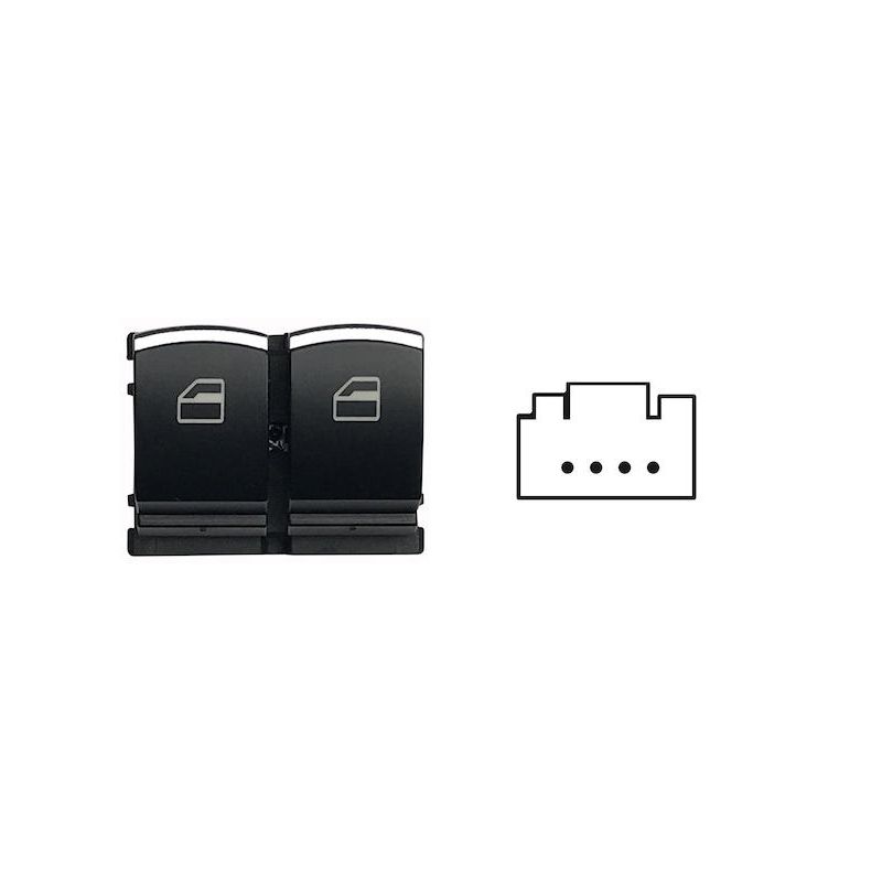Bouton lève vitre double avec insert chromé - 5K3959857CXSH Bouton lève vitre double avec insert chromé - 5K3959857CXSH
