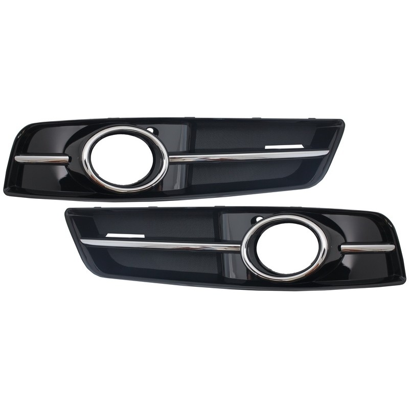 Kit grilles parechoc Sline A3 Noir brillant / Chrome Gauche et Droite