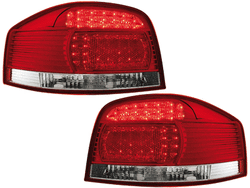 Feux LED Audi A3 8P 03-09 rouge / cristal